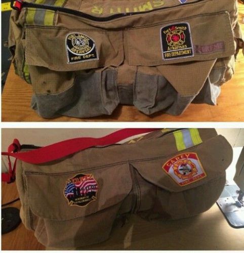 Tan Turnout Gear Duffel Bag with pockets