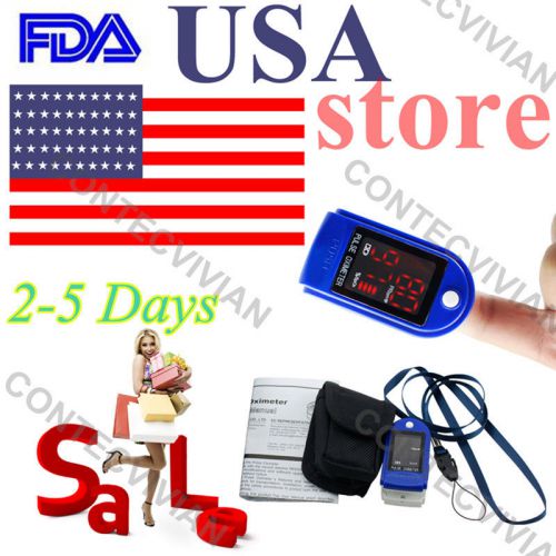 USA USPS BLUE Finger Pulse Oximeter OXYGEN SATURATION Fingertip SpO2 PR Monitor