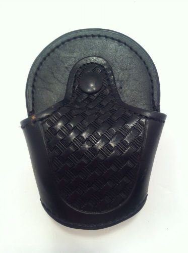 ASP Open Top Black Basket Weave Handcuff Case With Handcuff Key &amp; Key Pocket