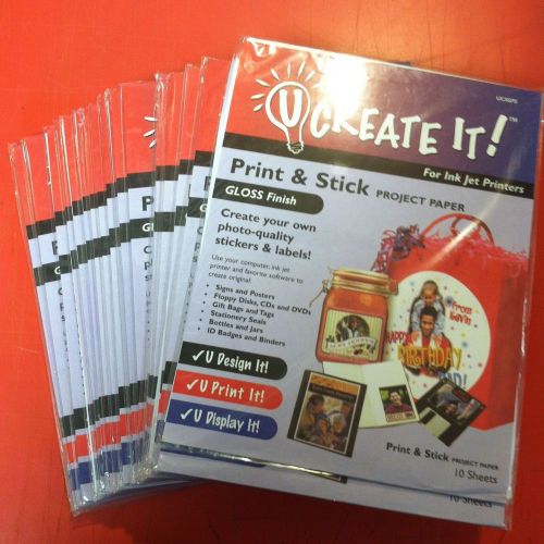 U CREATE IT! Print &amp; Stick Project Paper - 20 Packs of 10 (200 sheets!)
