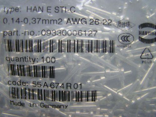 Harting han e sti-c 0,14-0,37 mm2 awg 26-22 male crimp contact 09330006127 for sale