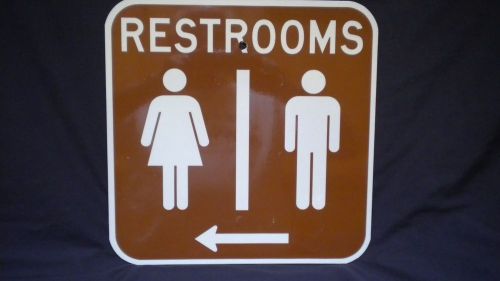unisex restroom one sided wall sign