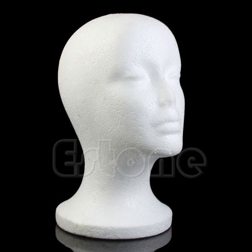 Female Styrofoam Mannequin Manikin Head Foam Model Wig Hair Hat Glasses Display