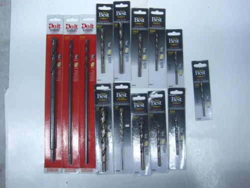 Lot x 14 assorted size do it best extension cobalt wood metal masonry drill bits for sale