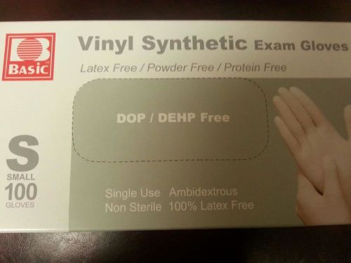 Basic Vinyl Synthetic Exam Gloves Latex Free/ Powder Free/ Protein Free Size S