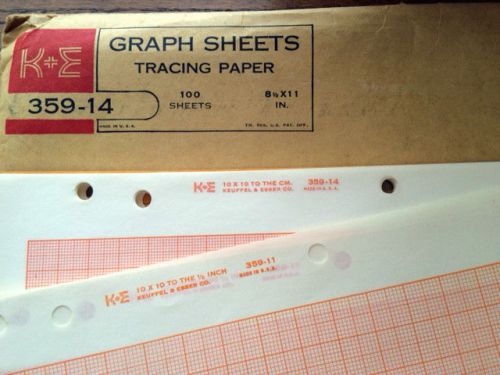 KEUFFEL &amp; ESSER K+E Tracing GRAPH Sheets Tracing Paper -- 359-14 10x10 to cm