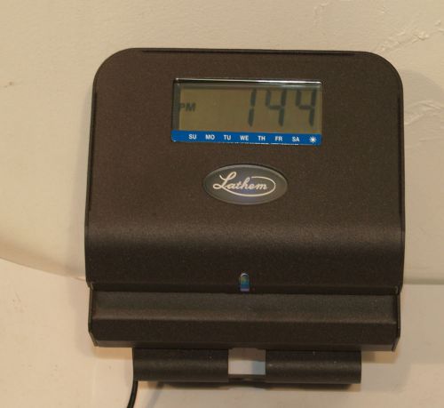 LATHEM 800P Thermal Print Punch Time Clock Time Recorder &amp; Bracket