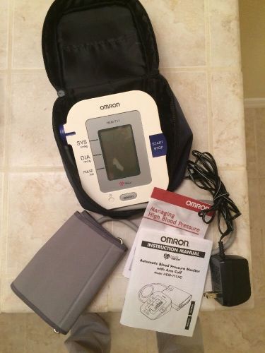 OMRON Automatic Blood Pressure Monitor Model HEM-711AC Arm Cuff AC Adapter EUC