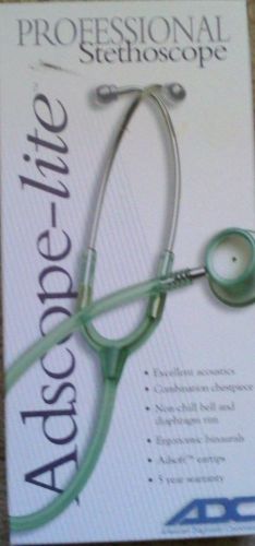 ADC Adscope-Lite ADC609BK Adult Lightweight Professional Stethoscope Teal 22&#034;
