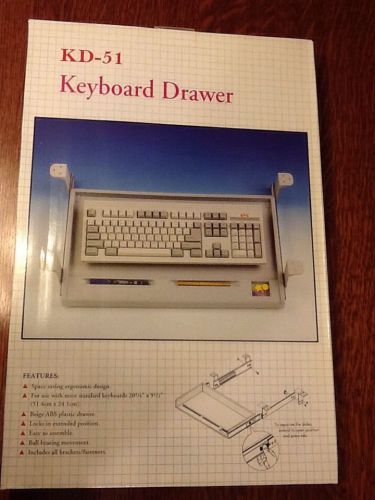 Keyboard Drawer KD-51 KD51 Under Desk NEW Beige ABS Includes Brackets Office