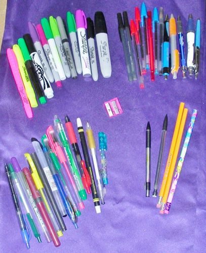 HUGE Pen Lot  Tired of Hunting For Them?  Gel, Stick, Ballpoint, Sharpies+