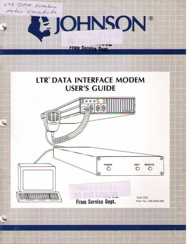Johnson Users Guide Manual LTR DATA INTERFACE MODEM