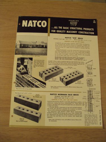 VTG 1950&#039;s Home BUILDING Supply BROCHURE~NATCO Brick/Tile/Sewer Pipe~Ephemera~