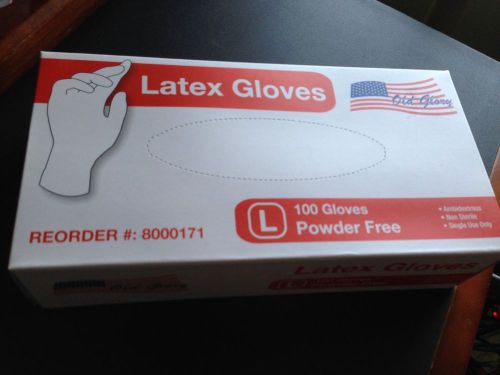 100 Count Latex Disposable Gloves Powder Free (Non Latex Nitrile Exam) Size: LG