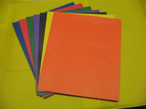 Lot of 7 total 2 Pocket 3 prong holed Portfolio paper folders in assorted colors