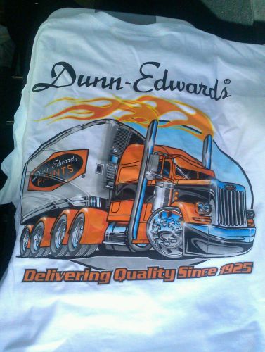 Dunn Edwards Paint T Shirt SEMI TRUCK! New w/tags. BRIGHT STORE COLOR graphics!