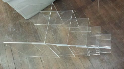 Clear Acrylic Product Display Stands set of 5 small risers store displays NEW
