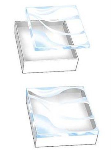 Cases of 100 White Vu-Top Cotton-Filled Compact Jewelry Box 3 1/2 ” x 3 1/2 ” x 1&#034;