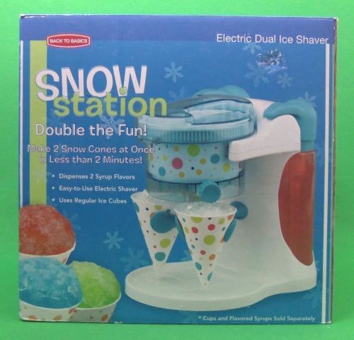 NEW Back to Basics SNOW STATION Electric Dual Ice Shaver HOME SNOW CONE MAKER