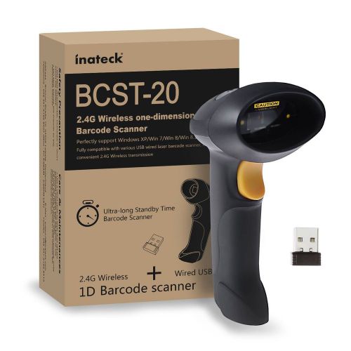 Labels inateck 2.4ghz handheld wireless usb automatic laser barcode scanner 2. for sale