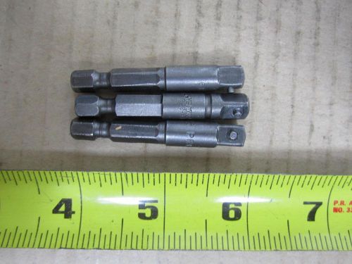 LOT OF 3 PIN LOCK EXTENSION  1/4&#034; DR 2&#034; LONG HEX MECHANIC AVIATION TOOL