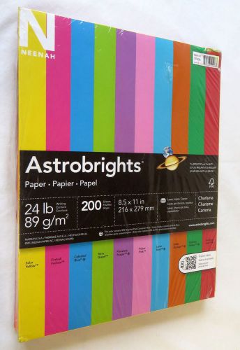 Neenah Astrobrights Premium Color Paper Assortment, 24 lb 8.5 x 11&#034; 200 Pages