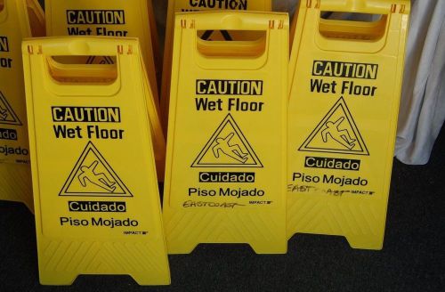 (3) - Impact Caution Wet Floor Signs - Spanish &amp; English