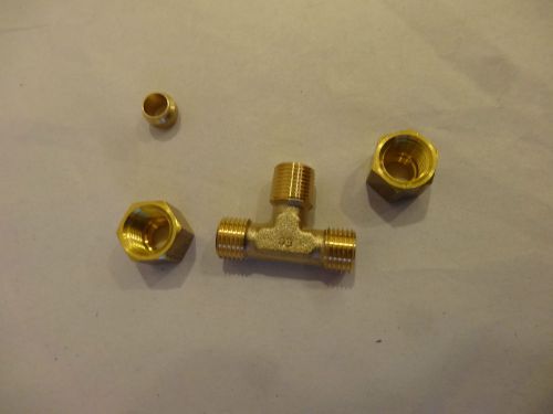 Legris 0108 06 10 Brass Compression Tube Fitting, Branch Tee, 6mm Tube OD x 1/8&#034;