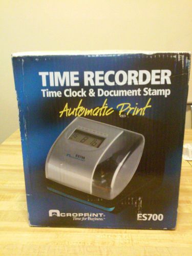 ACROPRINT ES700 TIME RECORDER TIME CLOCK &amp; DOCUMENT STAMP