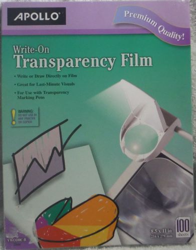 APOLLO TRANSPARENCY FILM 75+ WRITE-ON CLEAR FILM WO100C-B