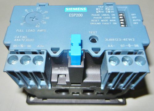 SIEMENS 48ATE3S00  ESP200 Overload Relay 10-40 AMPS Solid State 3UB8123-4EW2