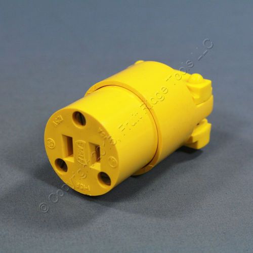 Eagle yellow commercial straight blade vinyl connector 15a 125v nema 1-15p 4882 for sale