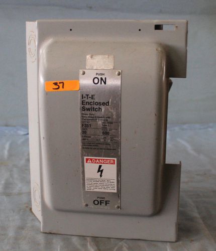 Siemens ITE fusible indoor Vacu Break safety switch 30 amp 600 volt FREE SHIP
