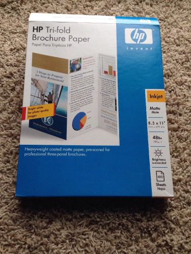 HP Tri-fold Matte Brochure Paper 100 Pages 48 lb 103 Brightness Inkjet