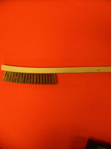 Three Row Bronze Scratch Brush Curved Handle