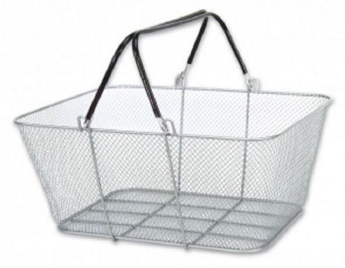 White wire mesh store shopping baskets set of 12 hand baskets - white for sale