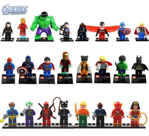 Lot of 24 Sets MiniFigures Super Heroes Series Superman Batman Wolverine Hulk