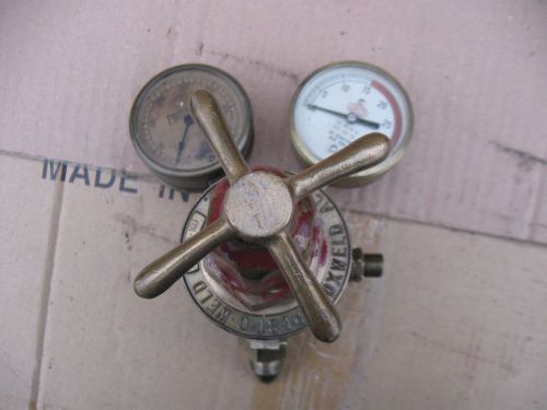 Vintage oxweld  acetylene only welding brass regulator r-103-r w/ gauges for sale