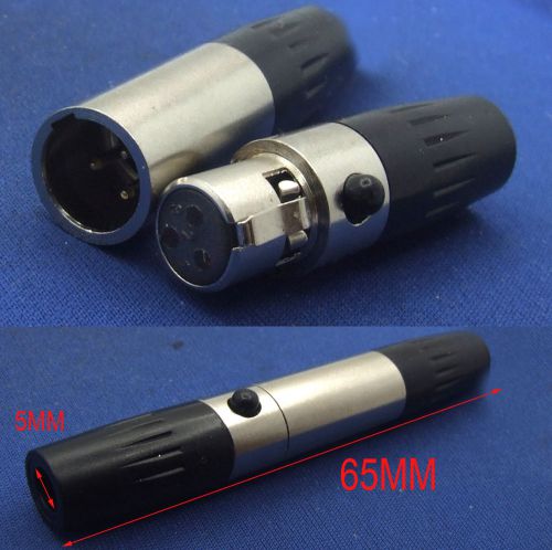 set 3-pin TA3F Aviation Plug Mini XLR 3-Pin Female + Male Cables Inline Plug