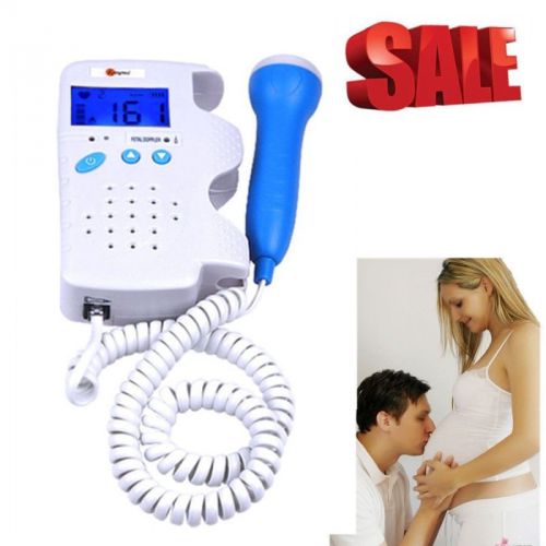 Lcd display fetal doppler baby heart monitor 3mhz+speaker good f maother aa+ for sale
