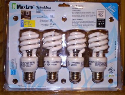 6 Packs of 4 Light Bulbs MaxLite (Home Comfort Series) Energy Saving/day Light