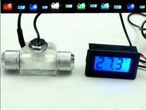 Flow Scout with LED light And Digital Thermometer For Water Liquid Cooler free
