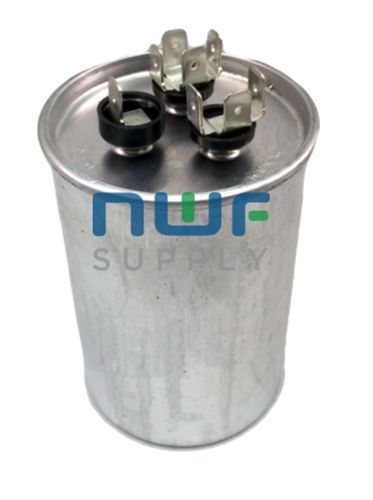 Dual run capacitor 80 + 7.5 mfd x 440 vac round new! for sale