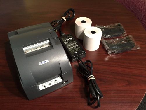 Epson TM-U220D M188D Black POS Receipt Printer w/ Power Adaptar and Extras