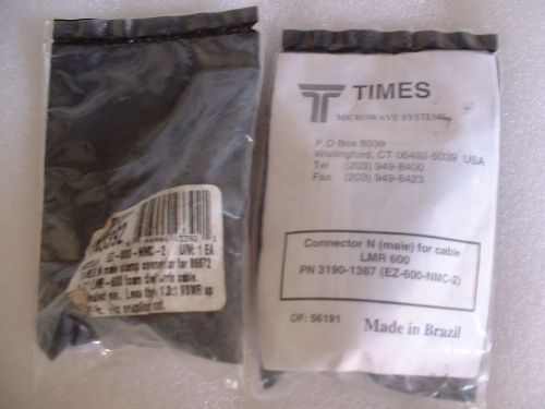 Times Microwave Systems EZ-600-NMC-2 type-N male clamp connector LMR-600