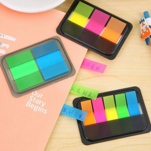 Fluorescen Sticker Post It Bookmark Marker Memo Flags Index Pad Tab Sticky Notes