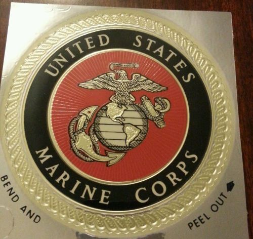 Patch: usmc united states marine two (2) seal emblem circular 4-3/8 dia. decal for sale