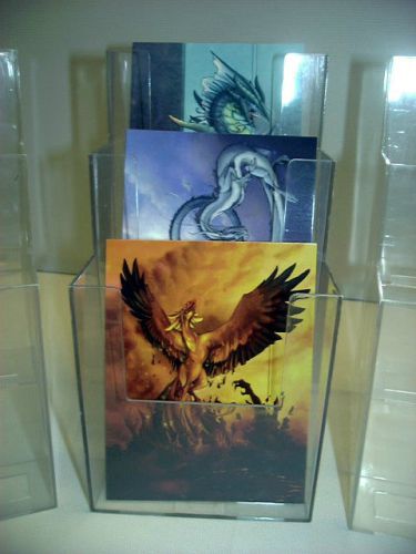 4 Clear Acrylic Postcard Tabletop Display Stands