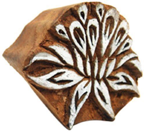 International Arrivals Blockwallah Wooden Stamp, Lotus Flower