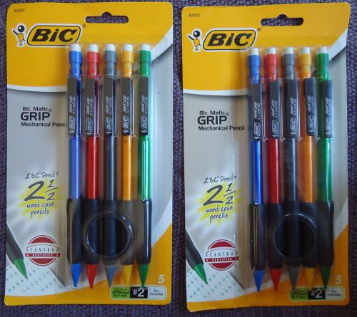 NIP BIC Mechanical Pencils, 2 Packages, 5 Pencils Each, Colorful Barrels